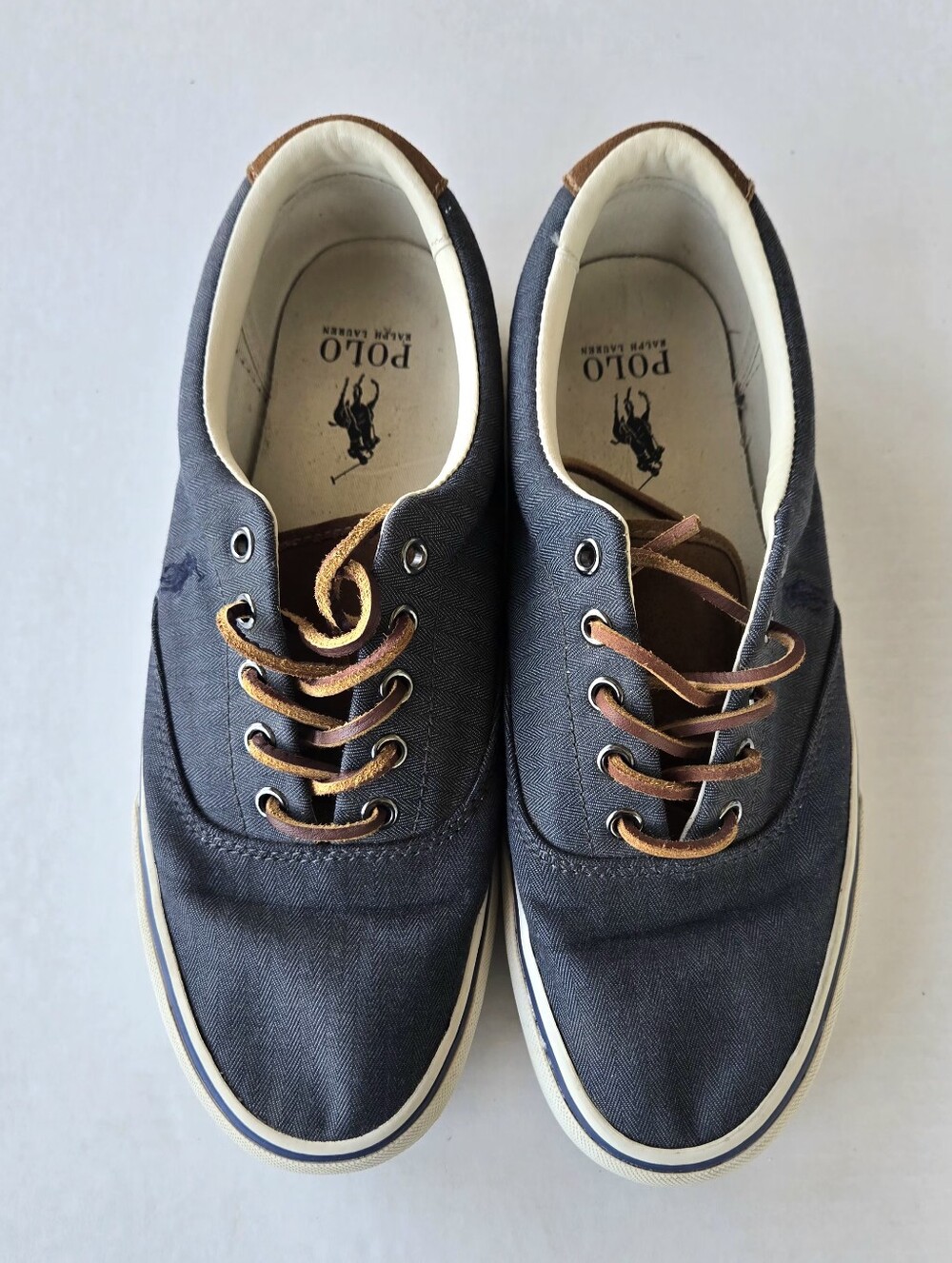 Polo Ralph Lauren Keaton Pony Men's Size 10 Sneakers Chambray Navy Blue Low Top